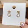 Romantic Love Heart Design Natural Freshwater Pearl 14K Gold Filled Ladies Stud Earrings  For Women Anti Allergy Gifts