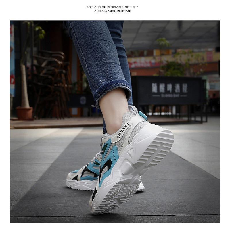 Summer Breathable Sports Shoes with Thick Sole and Increased Height for Women Breathable Small Size Women's Shoes