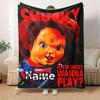 Chucky Doll Four Seasons Blanket Customized With Your Name Lightweight And Warm Perfect Gift For Home Office Camping Sofa Travel Beach Multiple Sizes