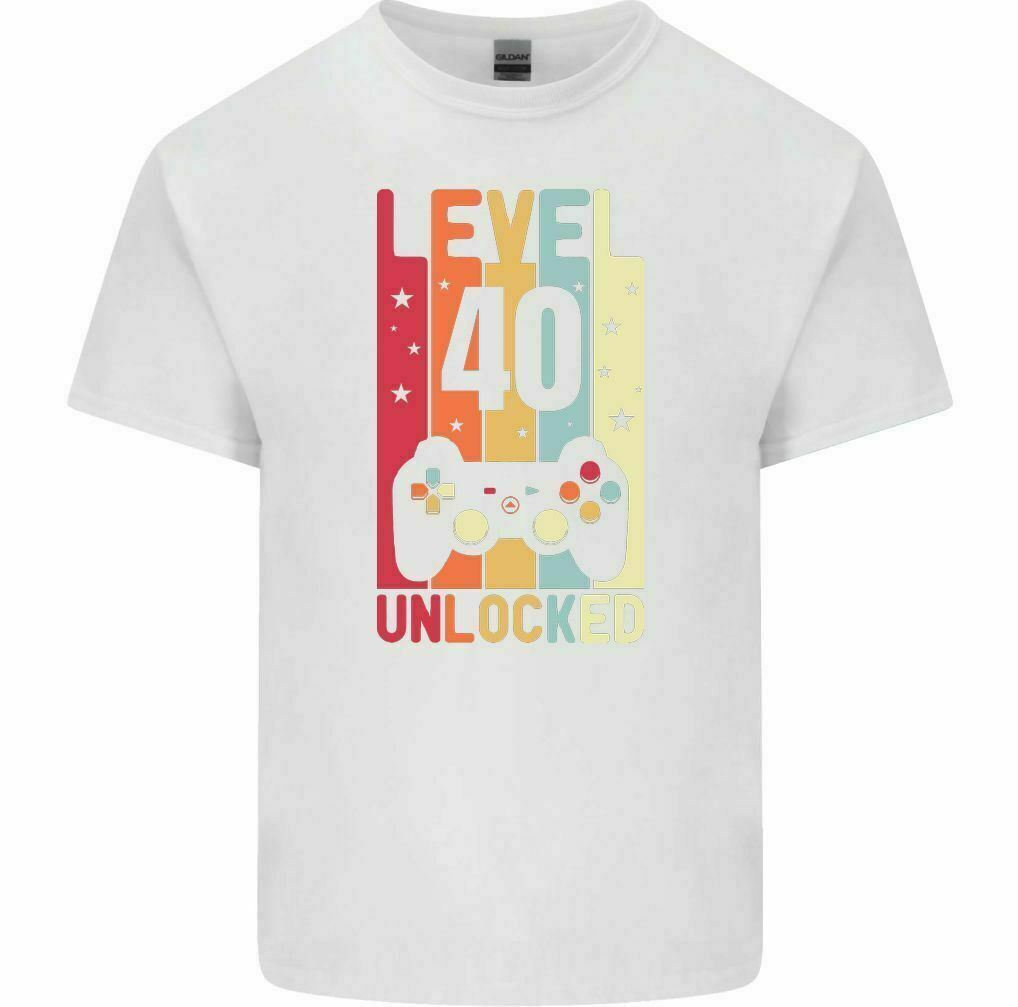 40th Birthday T-Shirt 1982 Men Funny LEVEL UNLOCKED 40 Year Old Gaming Tee Tops A Gift for A Wife and Husband Shirt