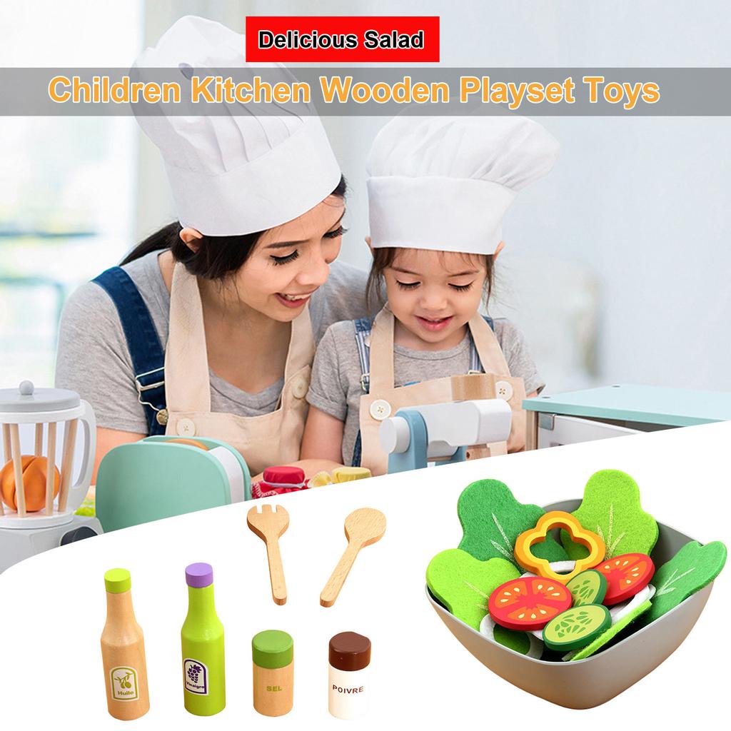 Children Kitchen Wooden Playset Toys,Kitchen Utensils Set Delicious Vegetabl set