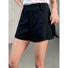 High-waisted Suit-style Short Pants for Women - Simple Straight A-line Short Pants That Slim The Figure and Are Versatile for Daily Wear.