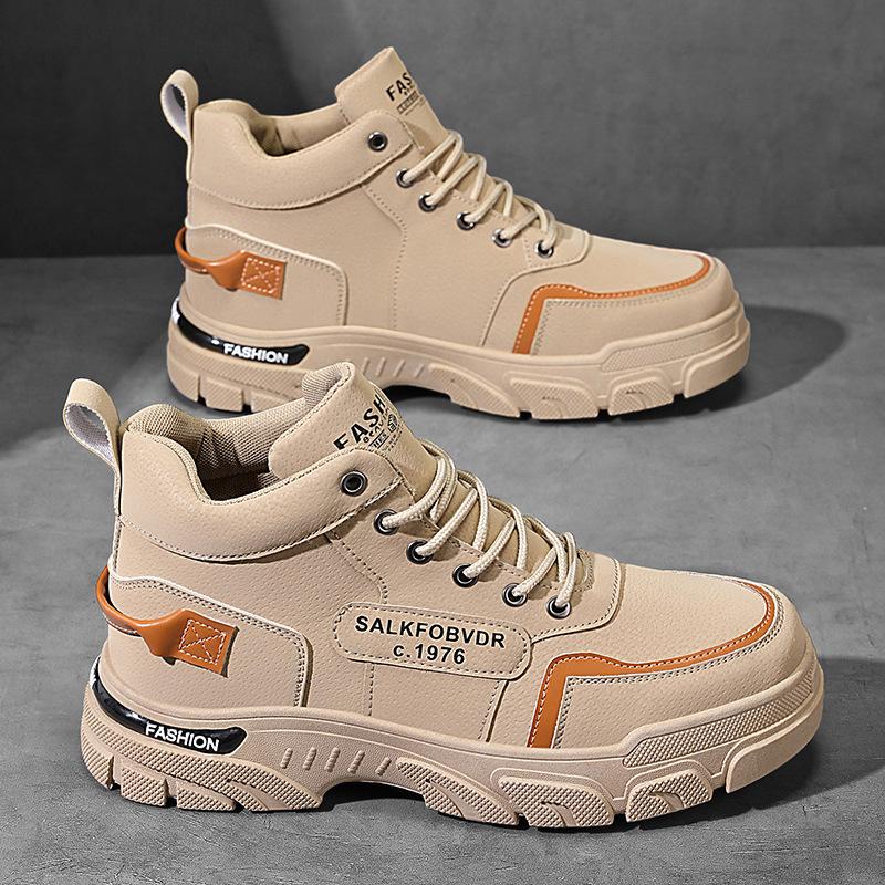 

2024 осень мужские ботинки Мартин средней высоты в ретро британском стиле, рабочие ботинки, трендовые высокие ботинки на платформе, повседневная обувь 44