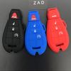 ZAD Silicone Rubber Car Key Cover Case Skin Shell Protect Holder Set for Jeep for Chrysler   Fobik for Dodge Ram 3button Keyles