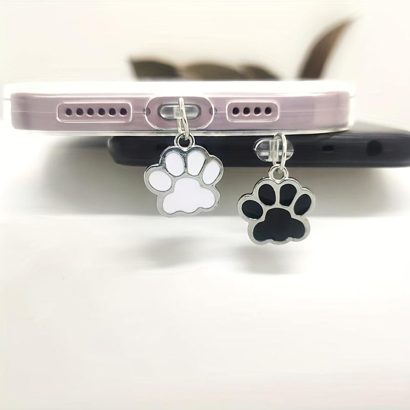 1pc PVC Anti-Dust Plug for Smartphones, Pet-Friendly Glossy Bear Paw Pendant, Decorative Mobile Phone Dust Cap Accessory