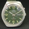 VINTAGE ORIENT AUTOMATIC 46941 JAPAN MENS GREEN COLOR DIAL WATCH a700622-5 R204-a700622