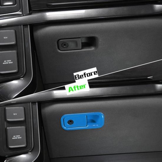 Co-pilot Storage Box Handle Cover Trim Bezels For Ford F150 - Light Blue