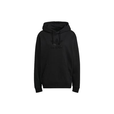 adidas Originals Tref Rhinest Hd Embellished Logo Solid Color Sports Fit Hoodie Men Hoodie Black GN3648