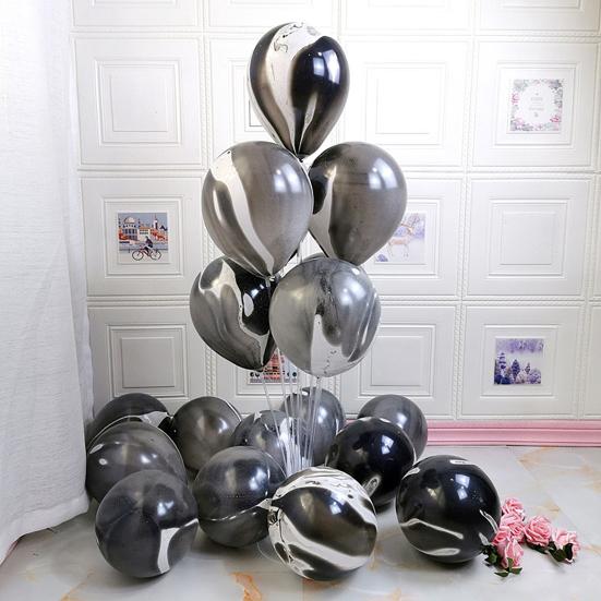 10Pcs/Set 12-inch Latex Balloon Agate Pattern Anti-burst Thicker Festival Props Birthday Party Home Ornament Balloon Party Accessories