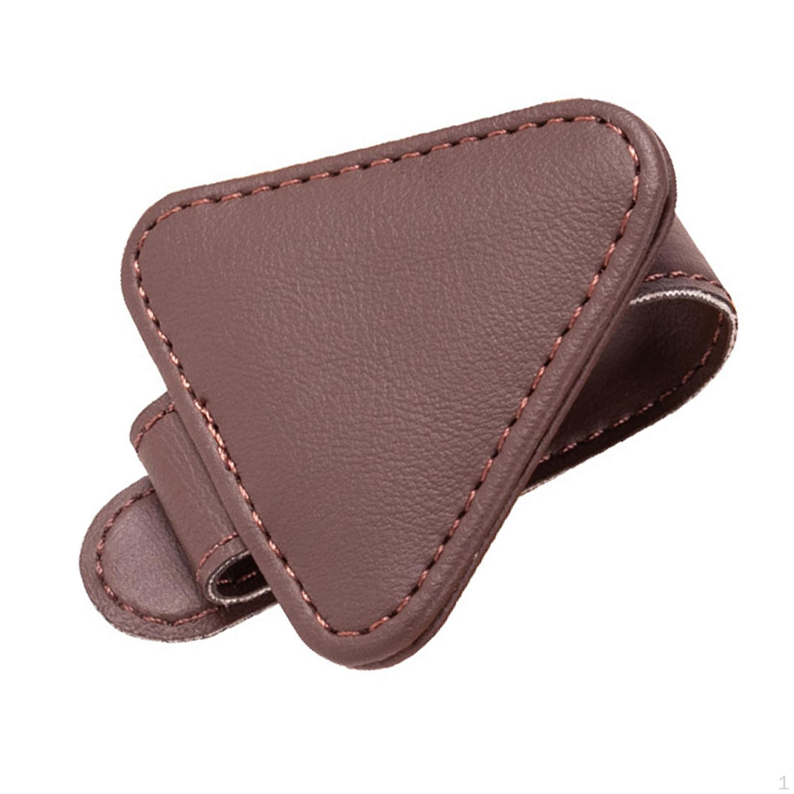 

Car Sun Visor Magnetic Glasses Clip Eyeglasses Hanger Wear Resistant Compact коричневий