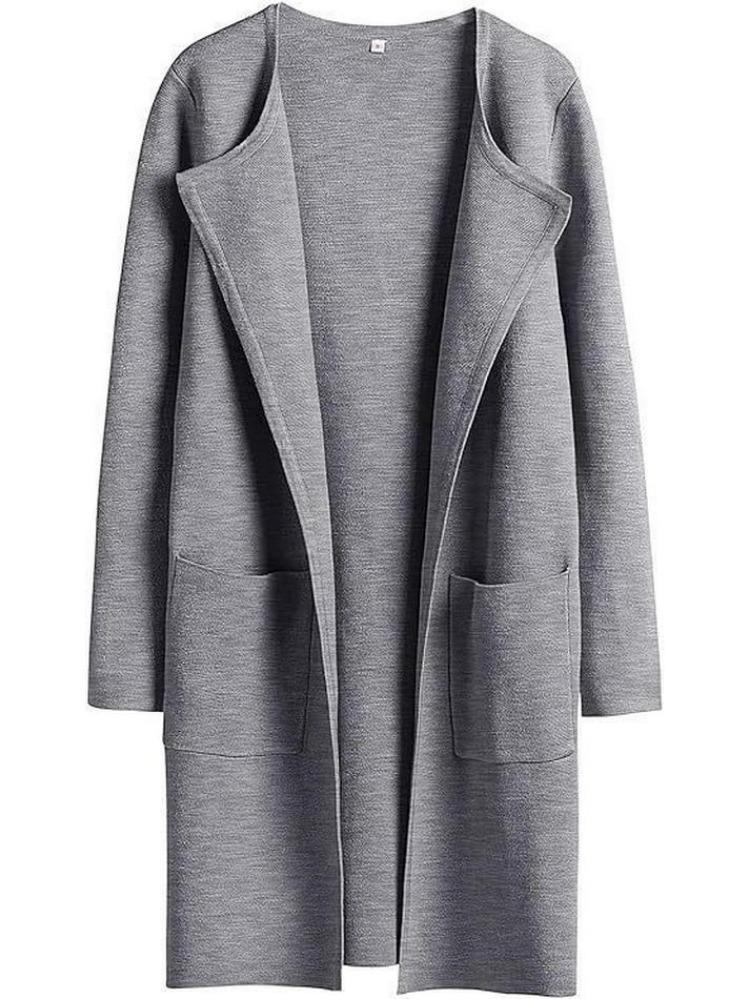 Women American Style Casual Lapel Coat Woolen European