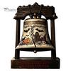 Housewarming Gift Ideas Vintage Halloween Wooden Bell Decor, Rustic Farmhouse Shelf Sitter with Artistic Photo Props Metal Wood Stand, Tabletop