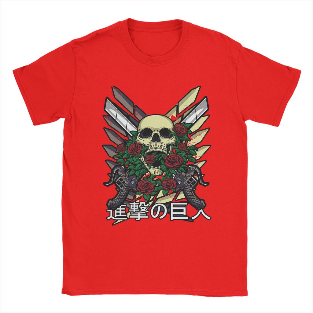 Attack on Titan Anime T Shirts Men's 100% Cotton Creative T-Shirts Crew Neck Tees Short Sleeve Tops Gift