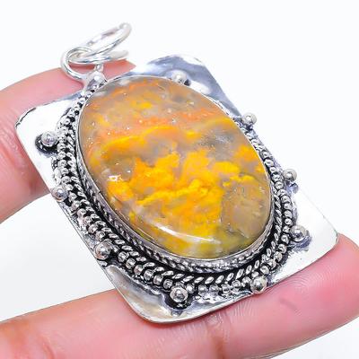Naturalny kamień szlachetny Bumblebee Jasper 925 wisior ze srebra próby 925 2,29" U1F91