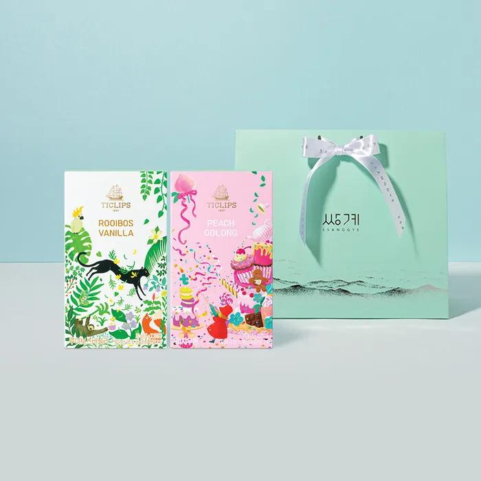 

Премиальный набор мятных сумок с лентой-клипсой Earl Grey