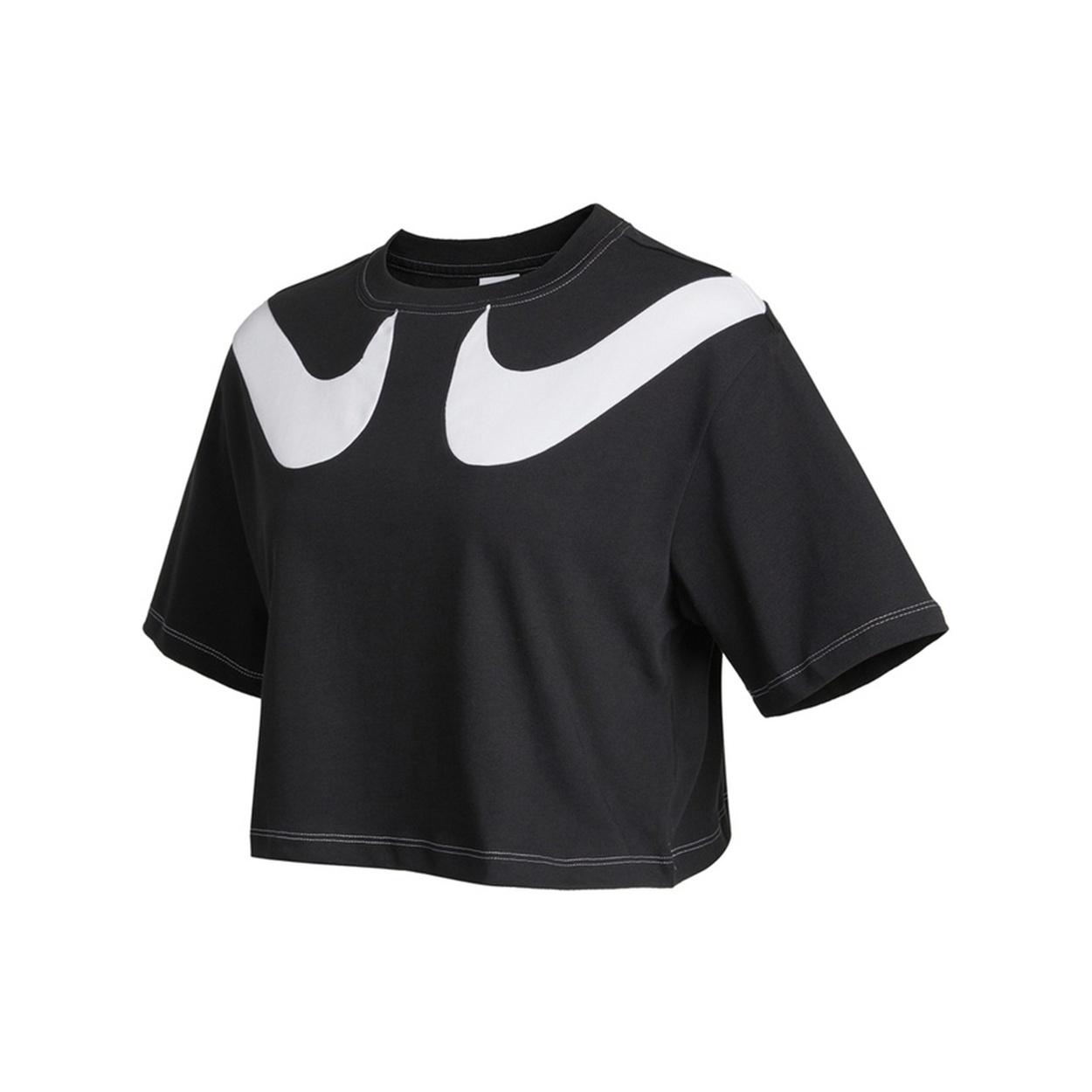 (WMNS) Nike AS W Nike Sportswear SWSH GX MOD CROP SS T Black Women s DD5591-010 L