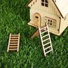 40pcs Natural Wood Miniature Ladder For Moss Landscape And Doll House Furniture Safe For Children Creative Pretend Play
