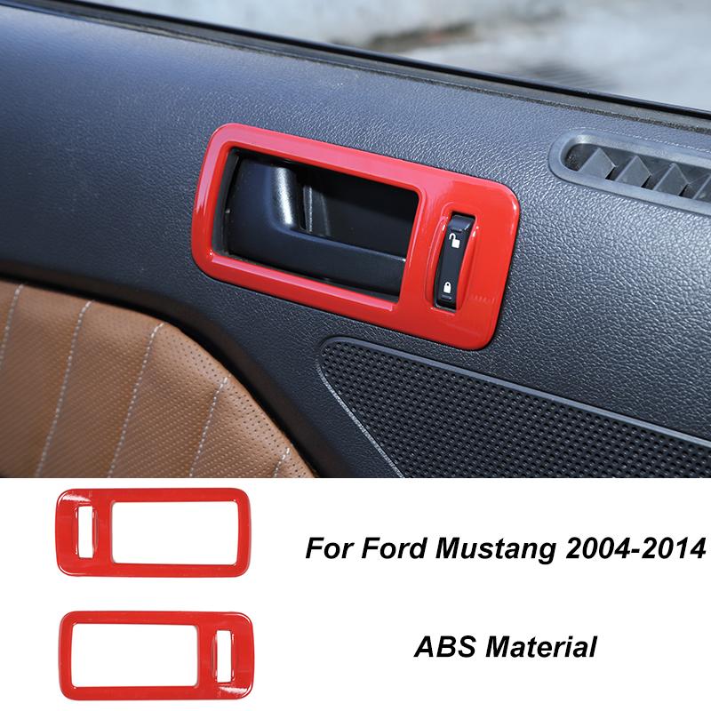 TESIN Car Red Interior Decoration Cover Stickers For Ford Mustang 2009 2010 2011 2012 2013 2014 Exterior Accessories Car