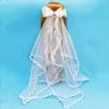Wedding Tulle Bridal Layered Veil with Vine Trim&Bowknot Elegance Bride Supplies