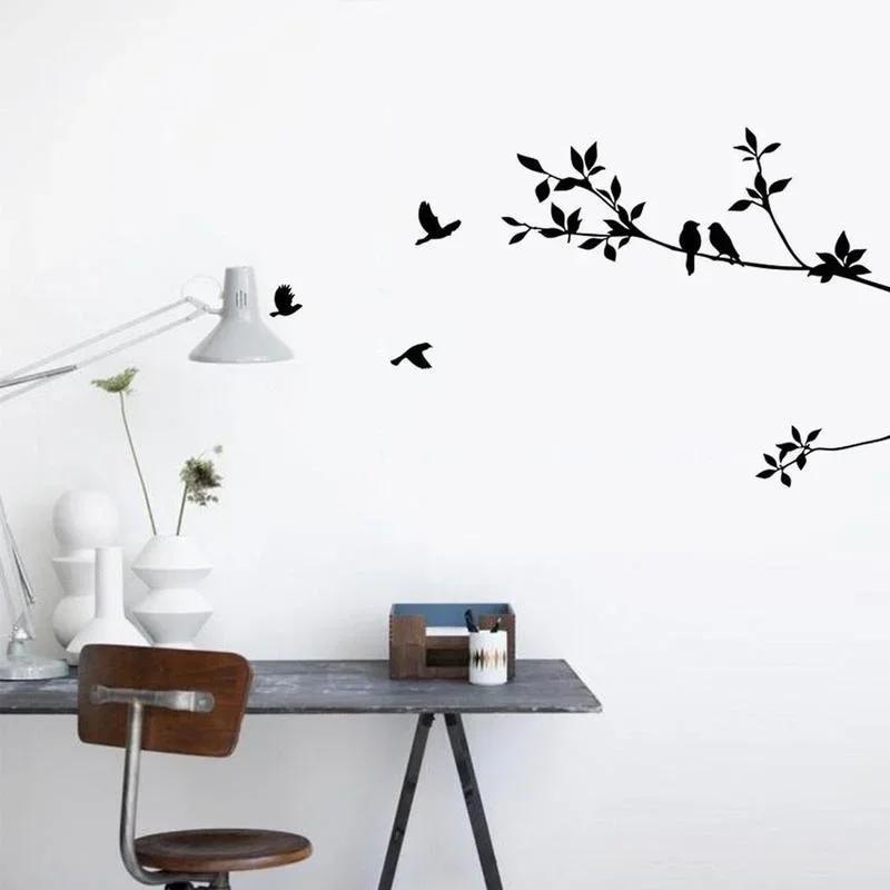Classic Bedroom Wallpapers Cartoon Owl Bird Tree Wall Stickers Home Decor For Kids Living Room Decals Festival House Ornament