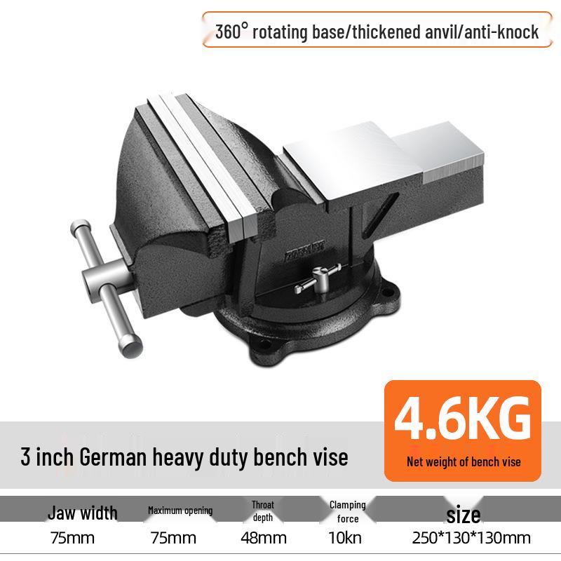 Green Forest Heavy-Duty Multi-Function Workbench Vise - Small Industrial Grade Flat Clamp
