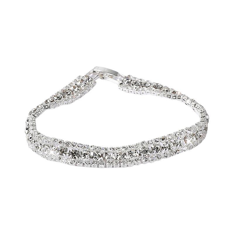 Multi-colored rhinestone bracelet Super flash diamond-set bracelet Full diamond imitation crystal jewelry