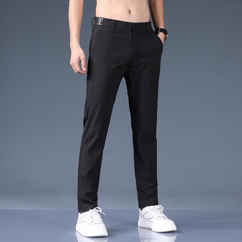 

Мужские летние прямые тонкие длинные брюки из ледяного шелка 2025 - Хит продаж 29 чёрный