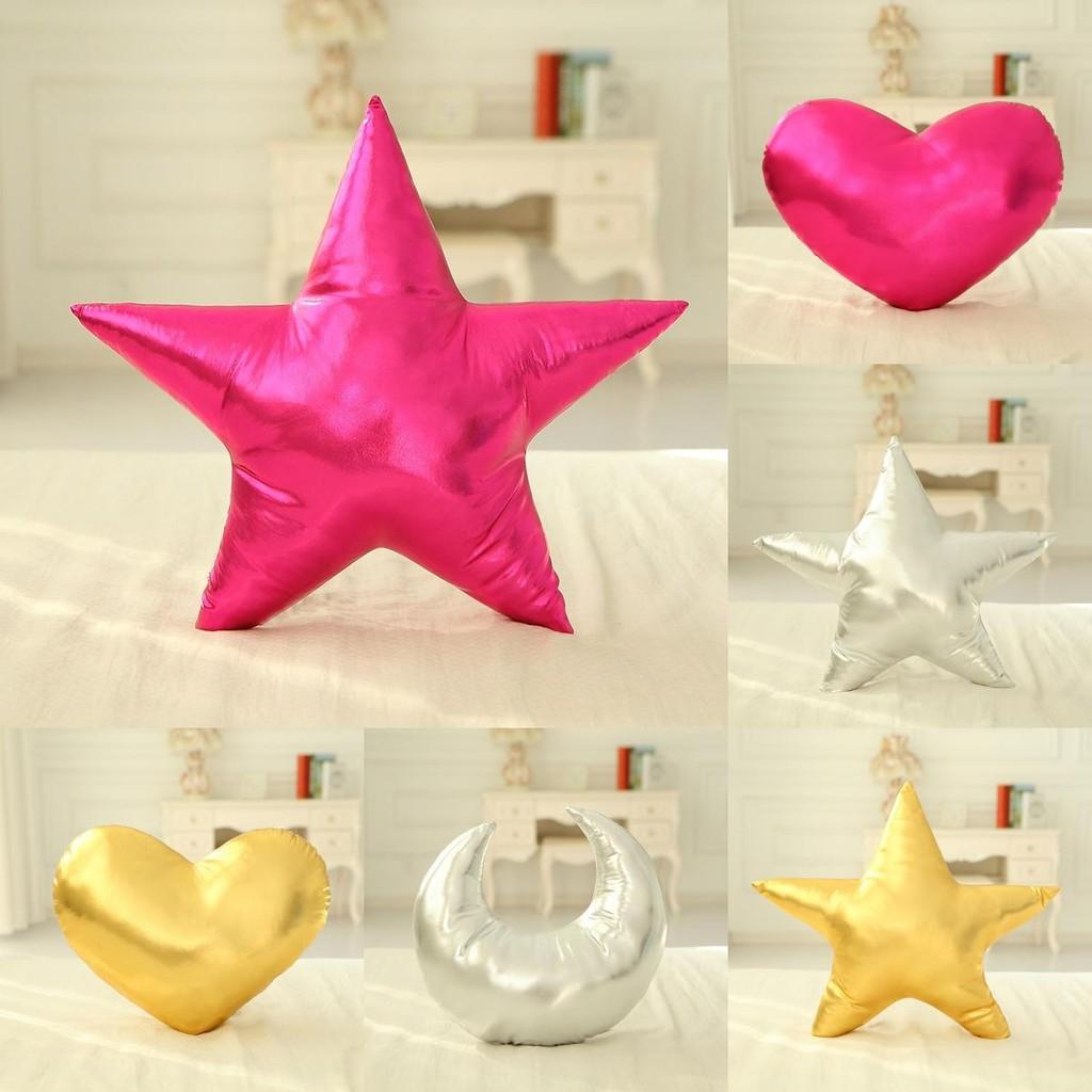 Gold Red Silver Heart Moon Star Cushion Pillow For Sofa And Room Decoration