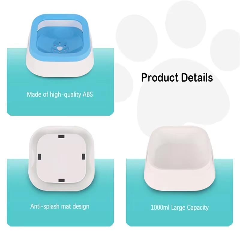 1000ml Portable Pet Floating Water Bowl Splash Proof Dog Cat Water Bowl No Wet Mouth Bowl Cat Water Bottle Pet Products