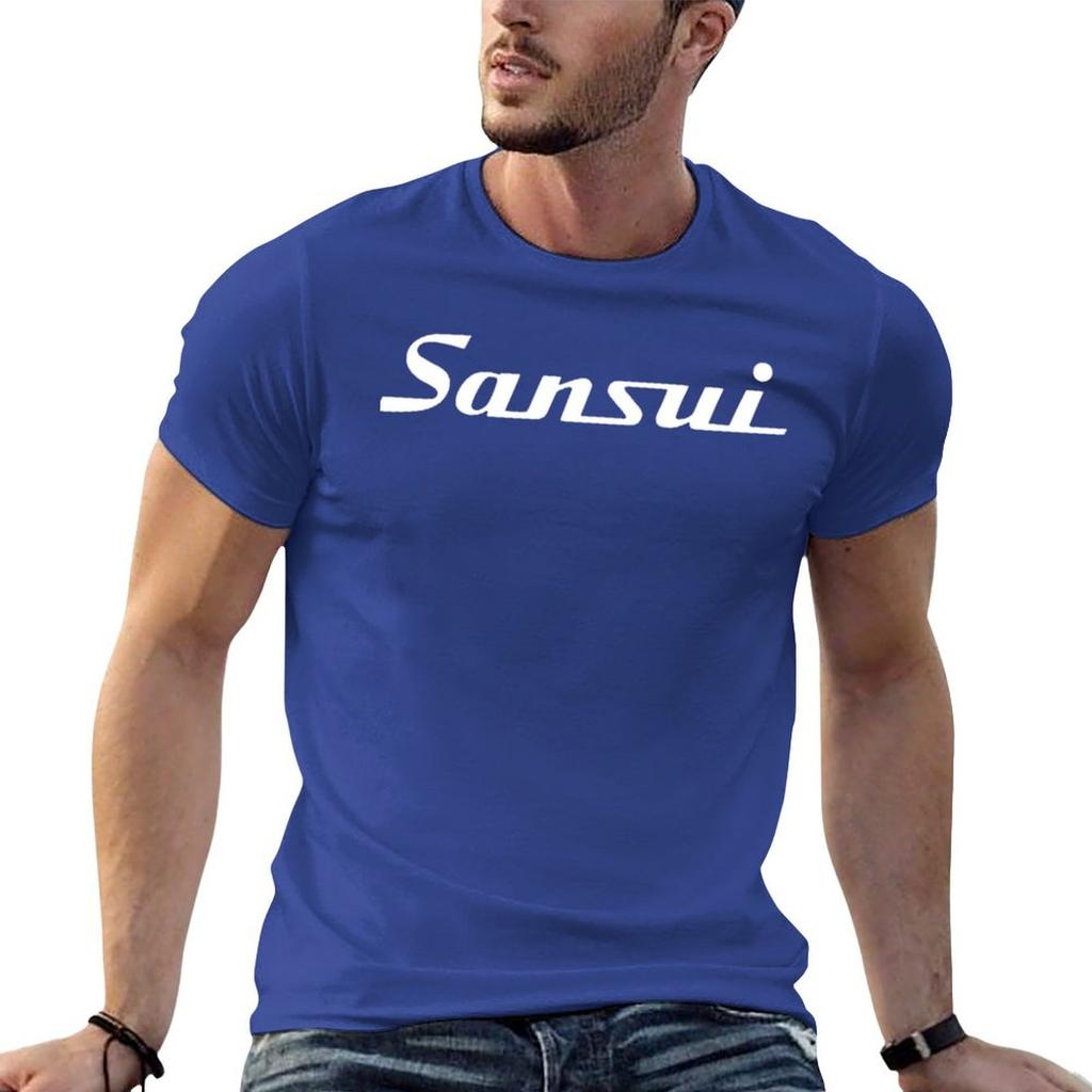 SANSUI White T-Shirt quick-drying basketball graphic tees graphic t shirts vintage graphic tee compression shirt men