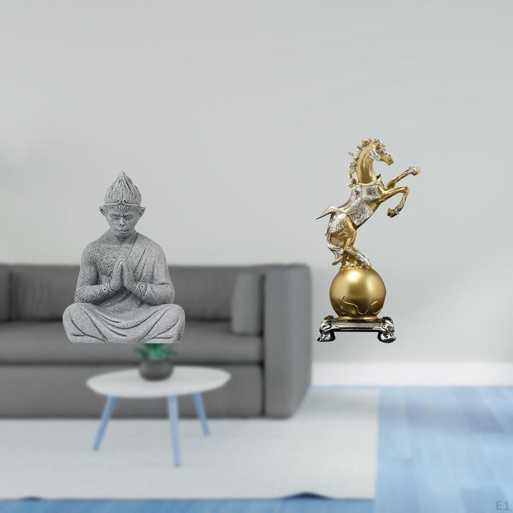 Monkey Buddha Horse Statue Figurine Sculpture Collectible Resin Art Craft Ornament Decorative