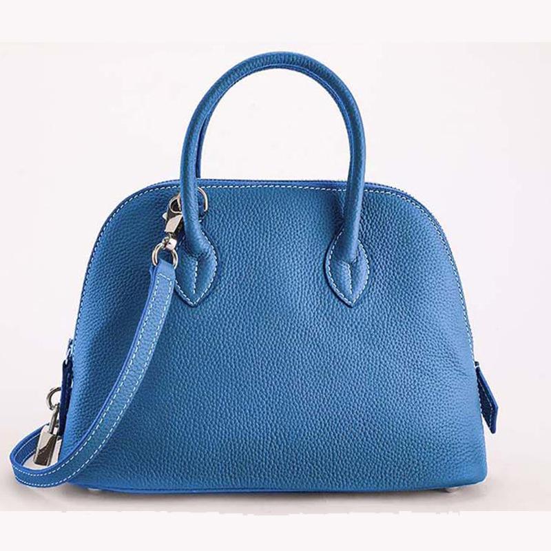 Cowhide Shell Bag Niche Premium Bowling Bag Genuine Leather Portable Mini Shoulder Messenger Women's Bag