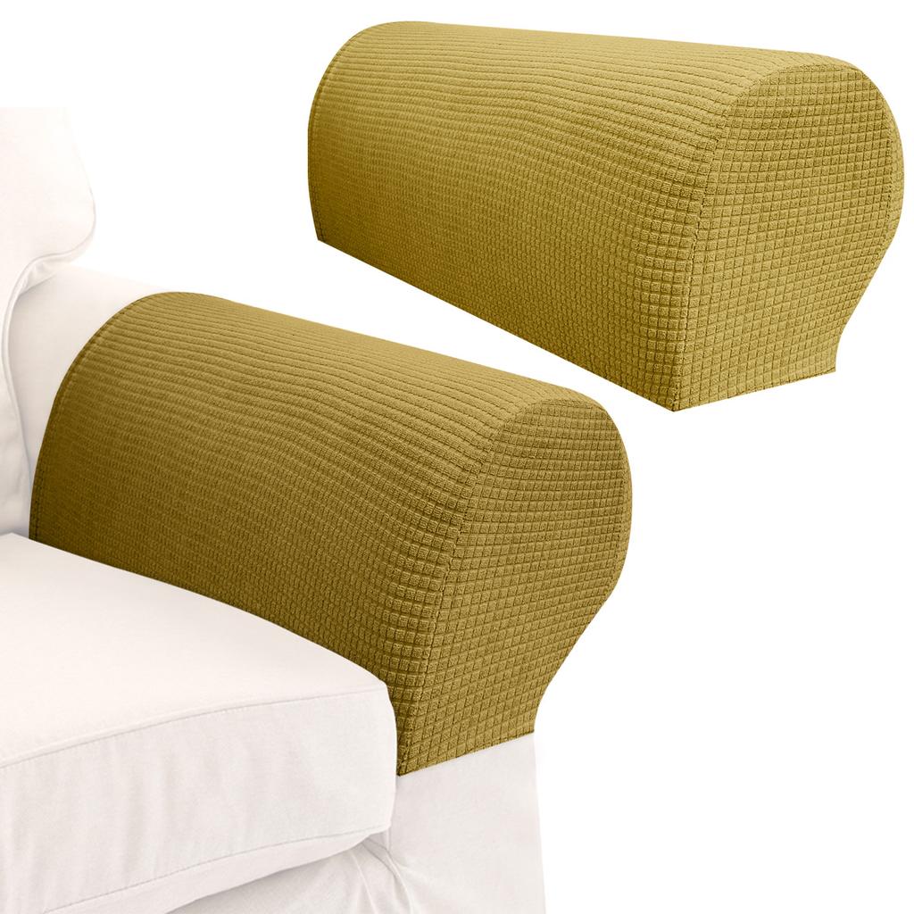 2pcs Sofa Arm Covers Comfortable Soft Armrest Cover High-Grade Spandex Stretch Arm Caps Waterproof Dustproof Furniture Protector
