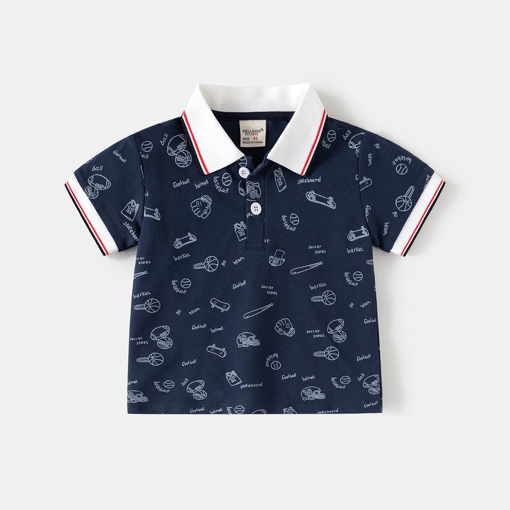 Children's Lapel Short-sleeved 2026 Children's Clothing Summer Boys' New Korean Version Half-sleeved Cotton Baby T-shirt Wholesale