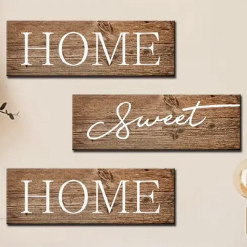 Rustic Style Wooden Wall Ornament Personalized English Letter Hanging Board  Living Room