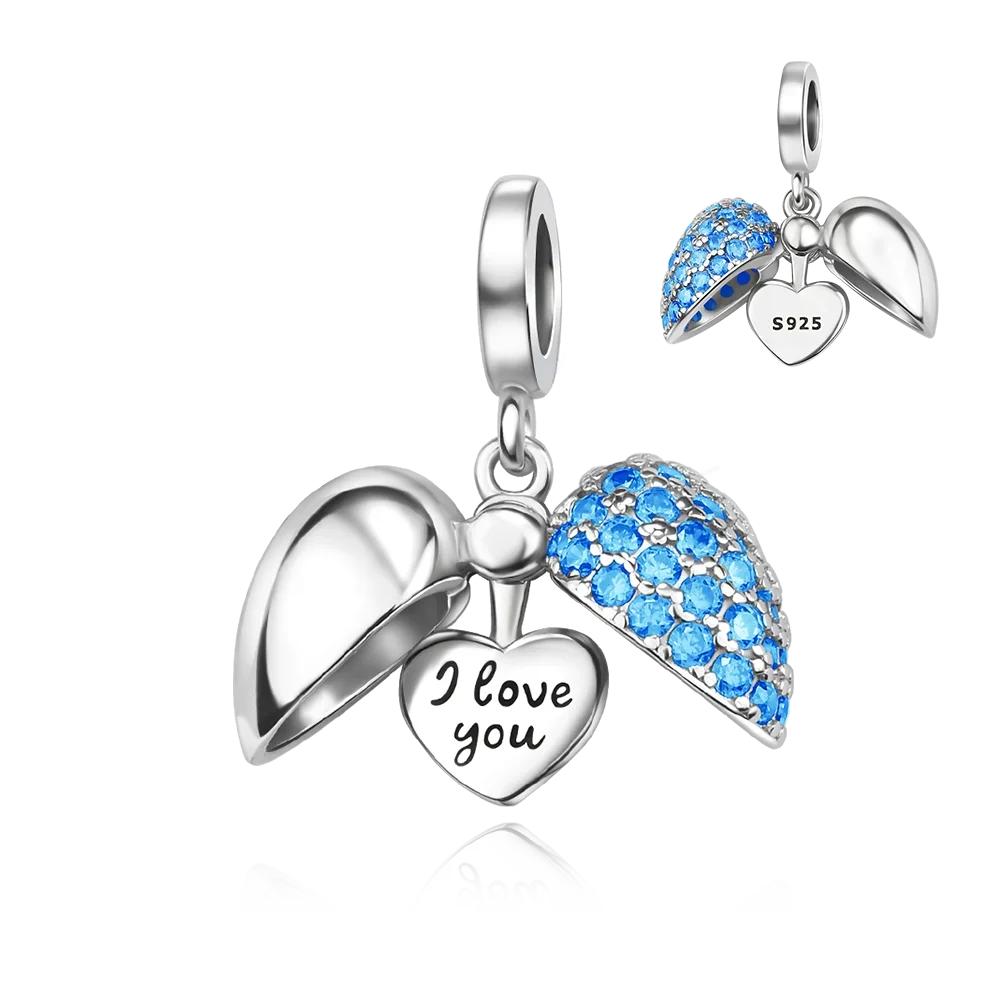 New Original Copper Colored Heart Shape Open And Close Charms Fit Pendant Bracelets Necklace Women Diy Fine Jewelry