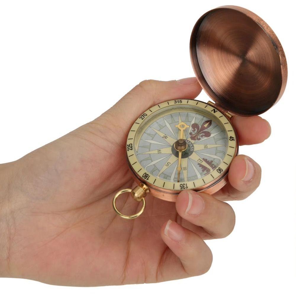 Brass Material Outdoor Compass Copper Camping Compass Portable Portable Pocket Compass Navigation