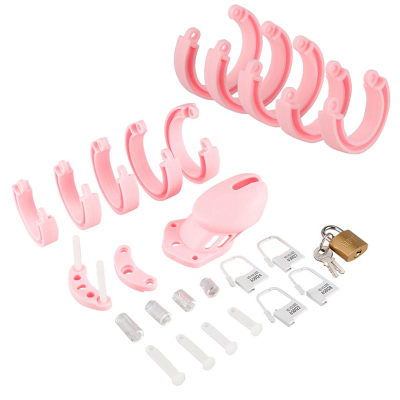 MoDi 5 Size Soft Male Chastity Cage Device Cock Cage with Rings Erotics Urethral Brass Lock Locking Sex Toys for Men Adults