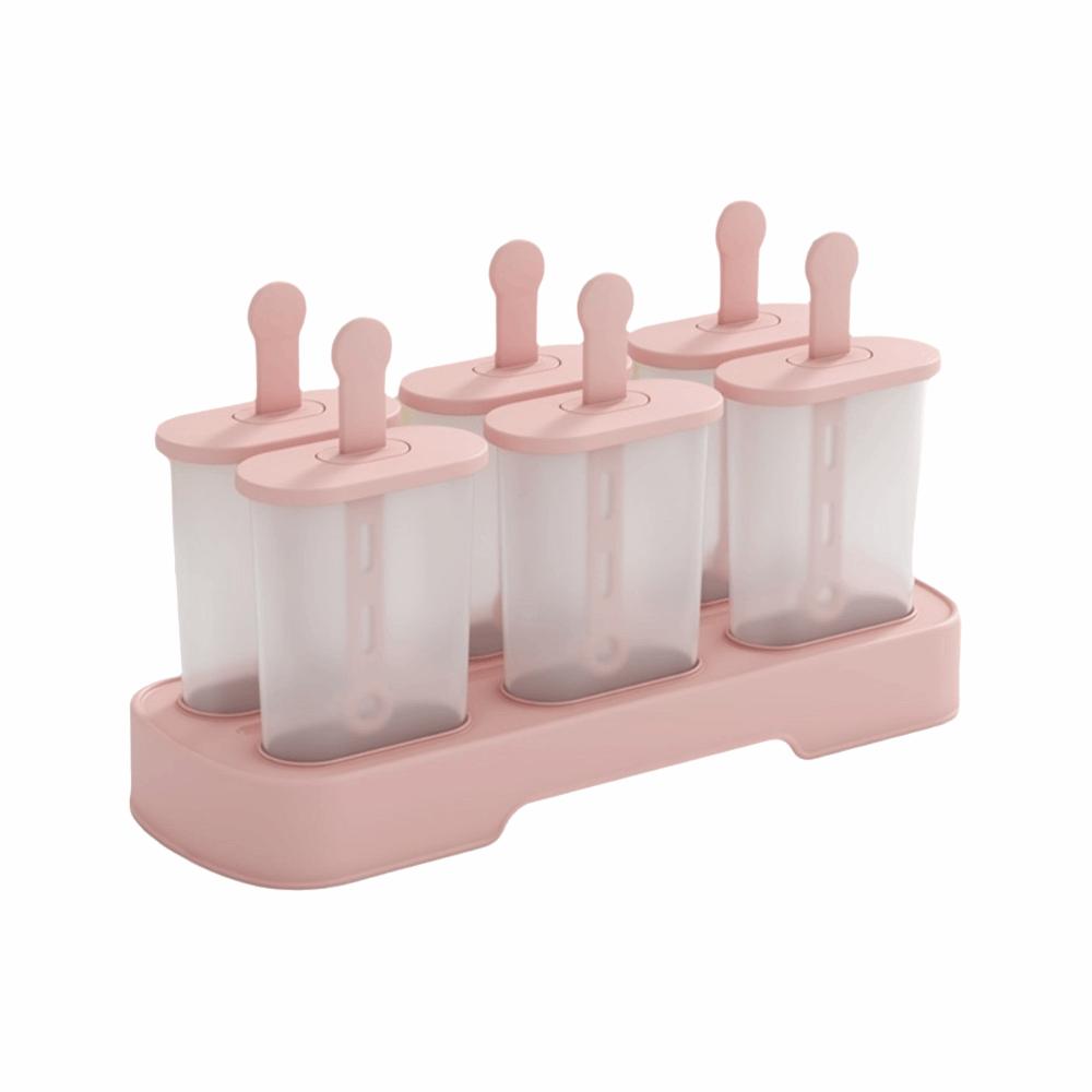 

Reusable Ice Cream Popsicle Mold Creative Design Plastic Stick Homemade Ice Box DIY Easy Release Popsicle Mold Cube Tray розовый