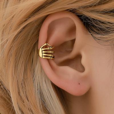 Vintage Punk Fashion Creative Skeleton Hand Ear Clip Earring For Women Men Trendy Party Jewelry Gift