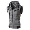 Summer New Men's Hooded Sleeveless Versatile Solid Color Casual Slim Vest