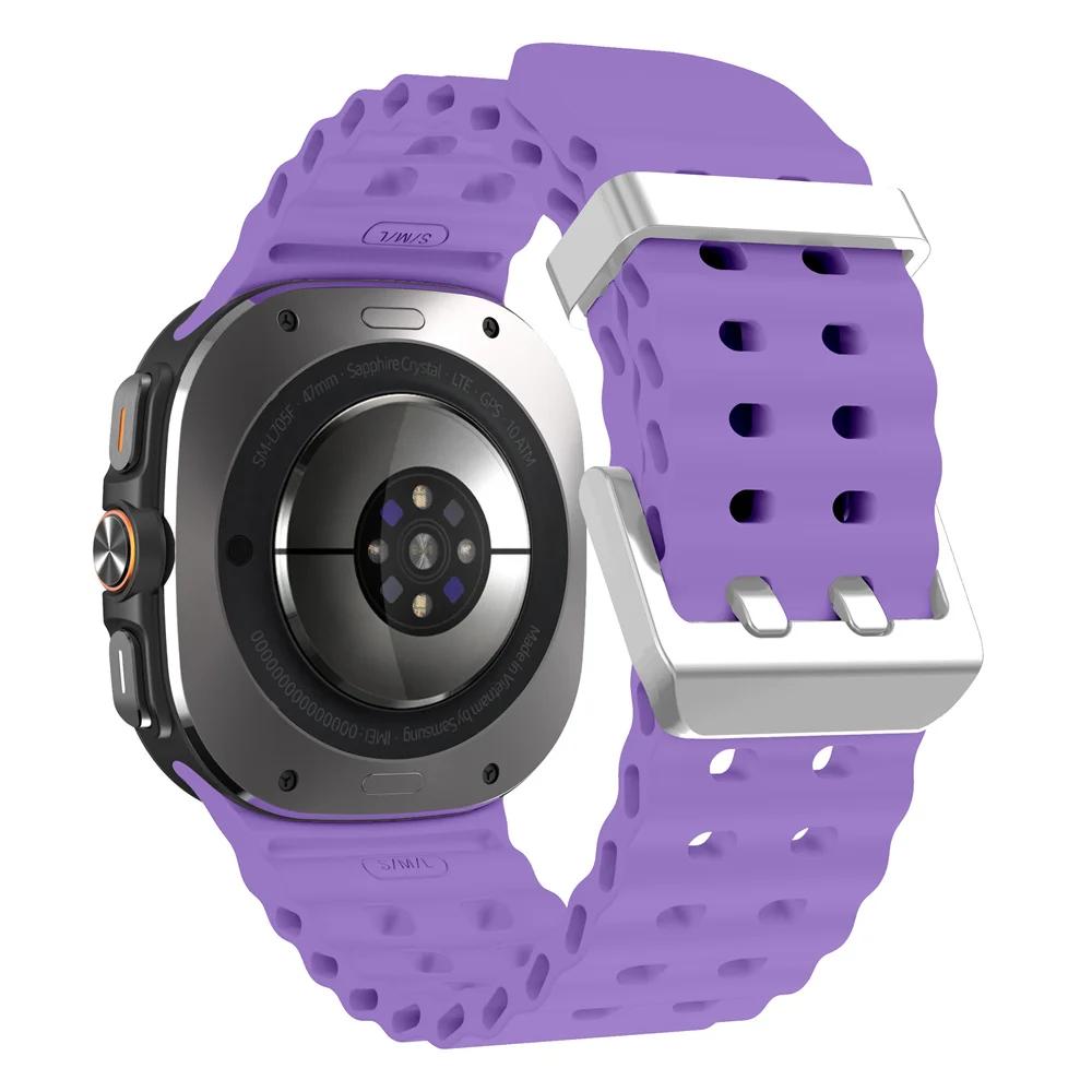 Marine Band For Samsung Galaxy Watch ultra Strap 47mm Accessories Two color Sport silicone Bracelet Galaxy Watch 7 ultra Straps