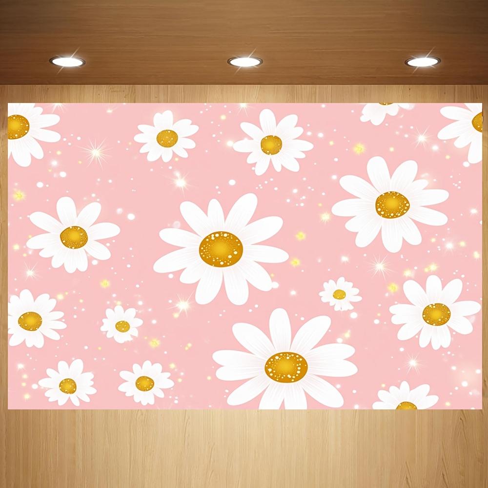 1 Piece Ink Daisy Floral Background for Birthday Parties, Indoor and Outdoor Events, Terraces, Family and Garden Celebrations.