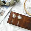 White Japan Dangle Transparent Crystal Petal Fashion Small Drop Earrings Ear Studs Jewelry Eardrop
