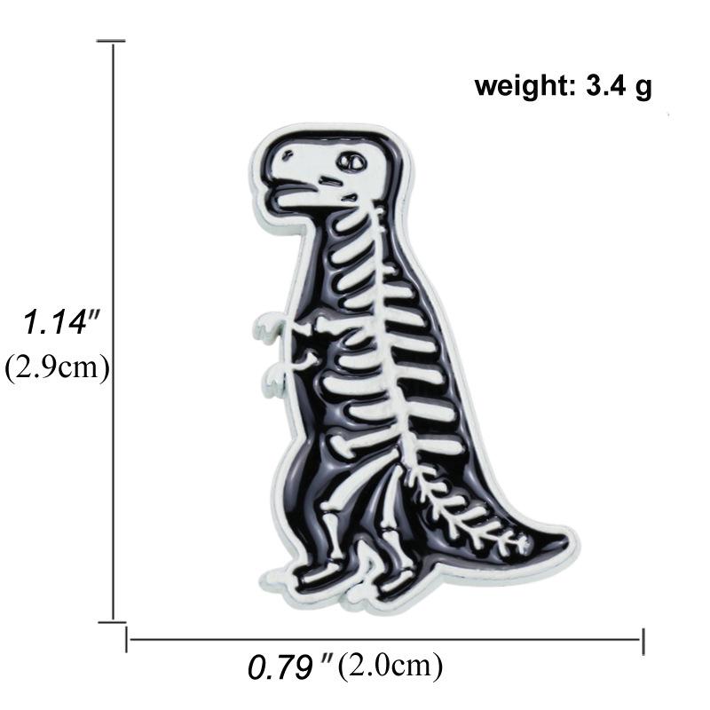 Anime Dinosaur Lapel Pin: Japanese & Korean Style Enamel Brooch for Men's Fashion