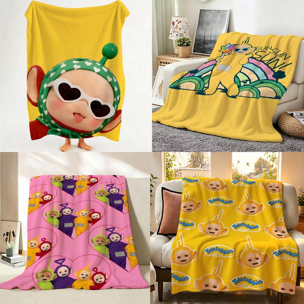 Cartoon T Teletubbies Flannel Blanket Suitable for Sofa Living Room Bedroom
