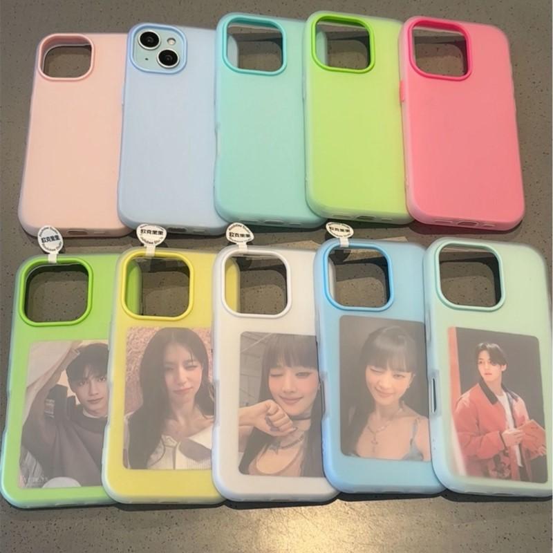 Luxury 2IN1 Candy Color Clear Matte Phone Case for 17 Air16 15 14 Plus 13 12 Pro Max 11 Shockproof Bumper Soft Skin Cover