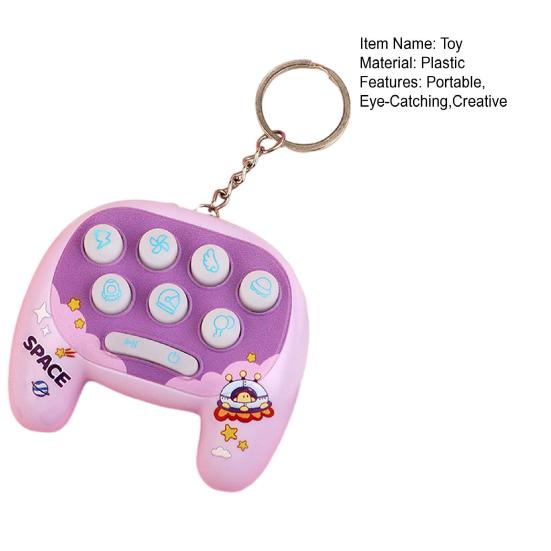 Cartoon Handheld Game Keychain with Whack-a-Mole LED Light Mini Electronic Toy Pendant for Bags Backpacks Fun Grab Machine Prize Gift for Kids Teens