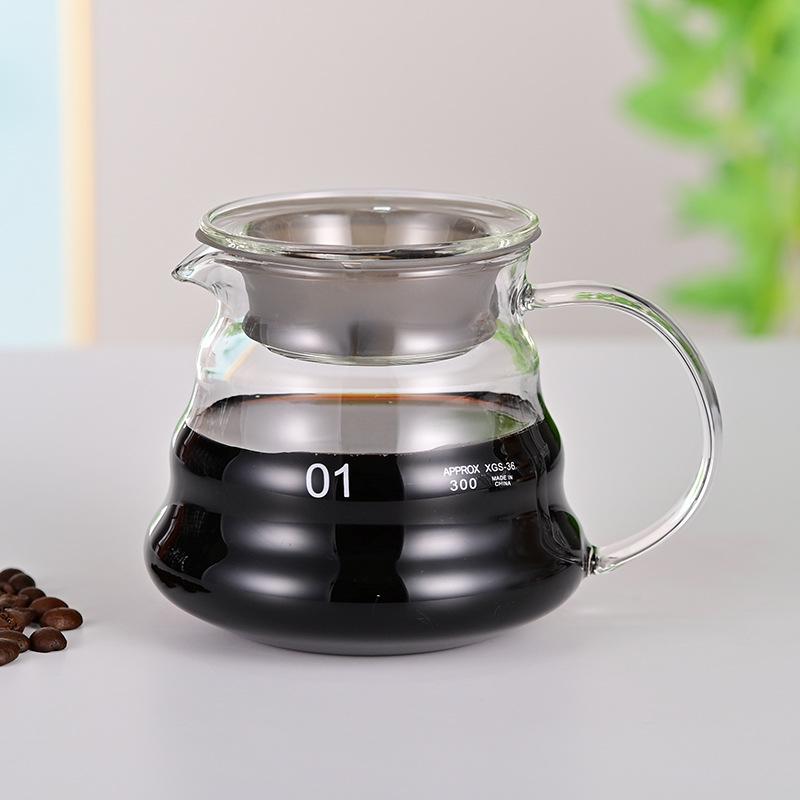 Pour-Over Coffee Cloud Set: High Borosilicate Glass Hand-Brewed Sharing Pot with Drip Bag.