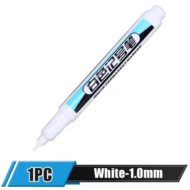 

1/5Pcs White Permanent Paint Pen set for Wood Rock Plastic Leather Glass Stone Metal Canvas Ceramic Deep Hole Marker 0.7/1/2.5mm